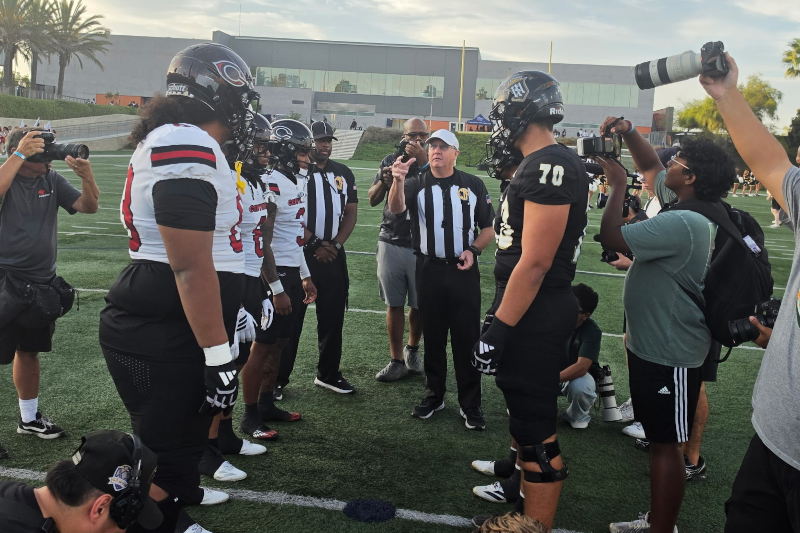 Troy Leonard coin flp before Servite Corona Centennial 2026 opener